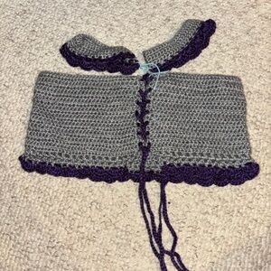 Gray and Purple Crocheted Top